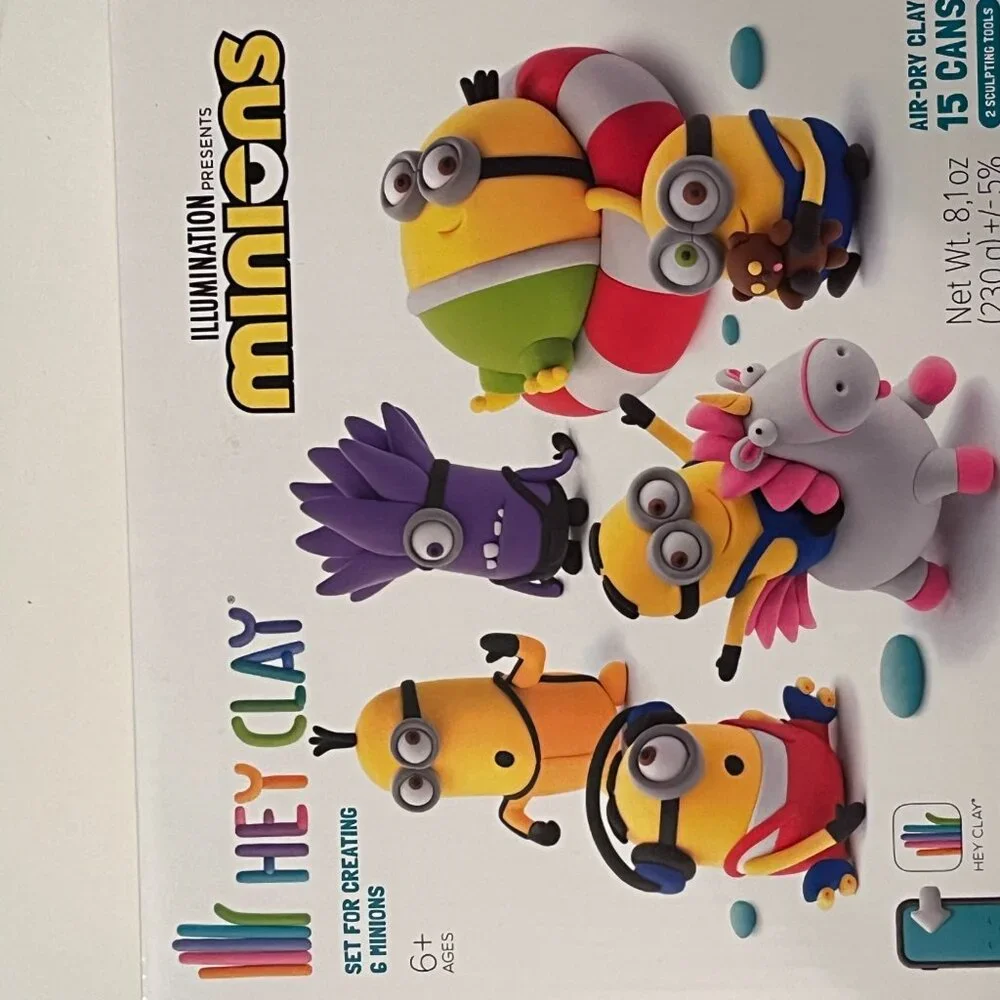 Minions Despicable Me HEY CLAY  Creative Air Dry‎ Clay Kit 15 Color Cans  (NEW)